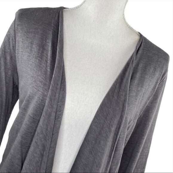 Artisan NY Fly Away Linen Cardigan Sweater Open Front Gray Lightweight Size L - Picture 4 of 8